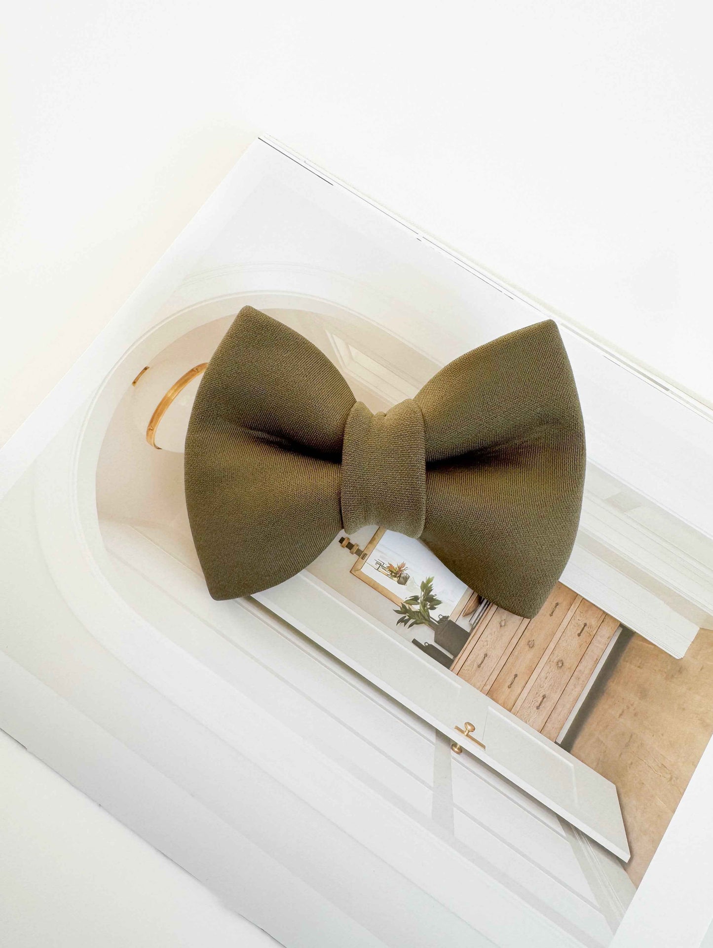 Army Green Dog Bow