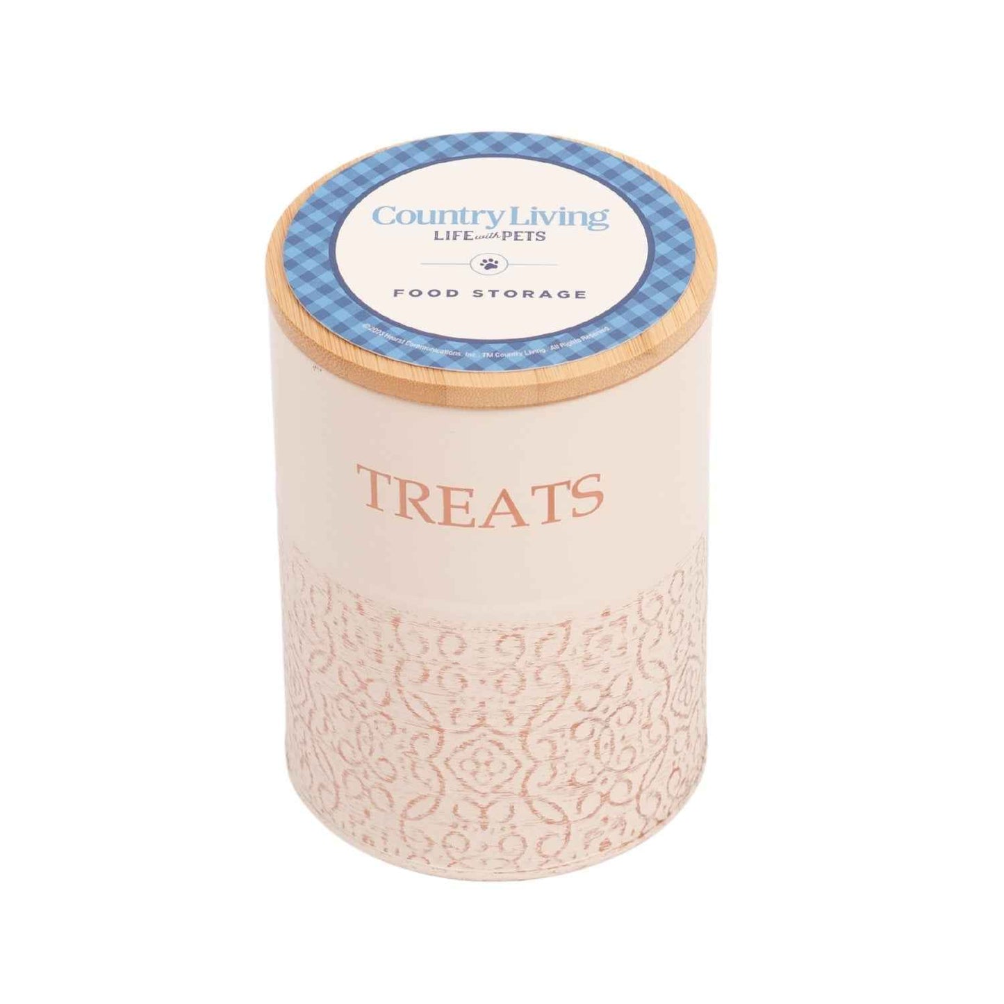 Country Living Dog Treat Canisters - Set of 2 Carbon Steel Jars with Bamboo Lids – White Swan
