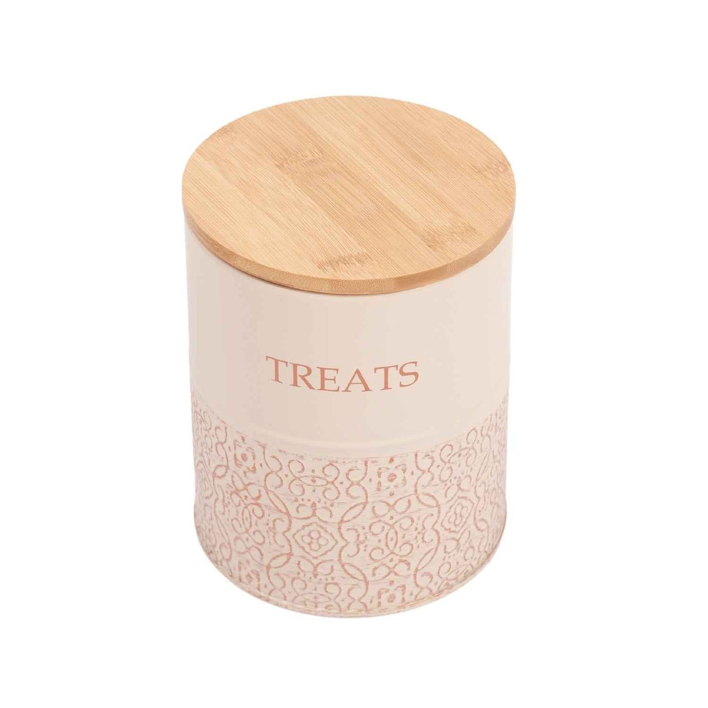 Country Living Dog Treat Canisters - Set of 2 Carbon Steel Jars with Bamboo Lids – White Swan