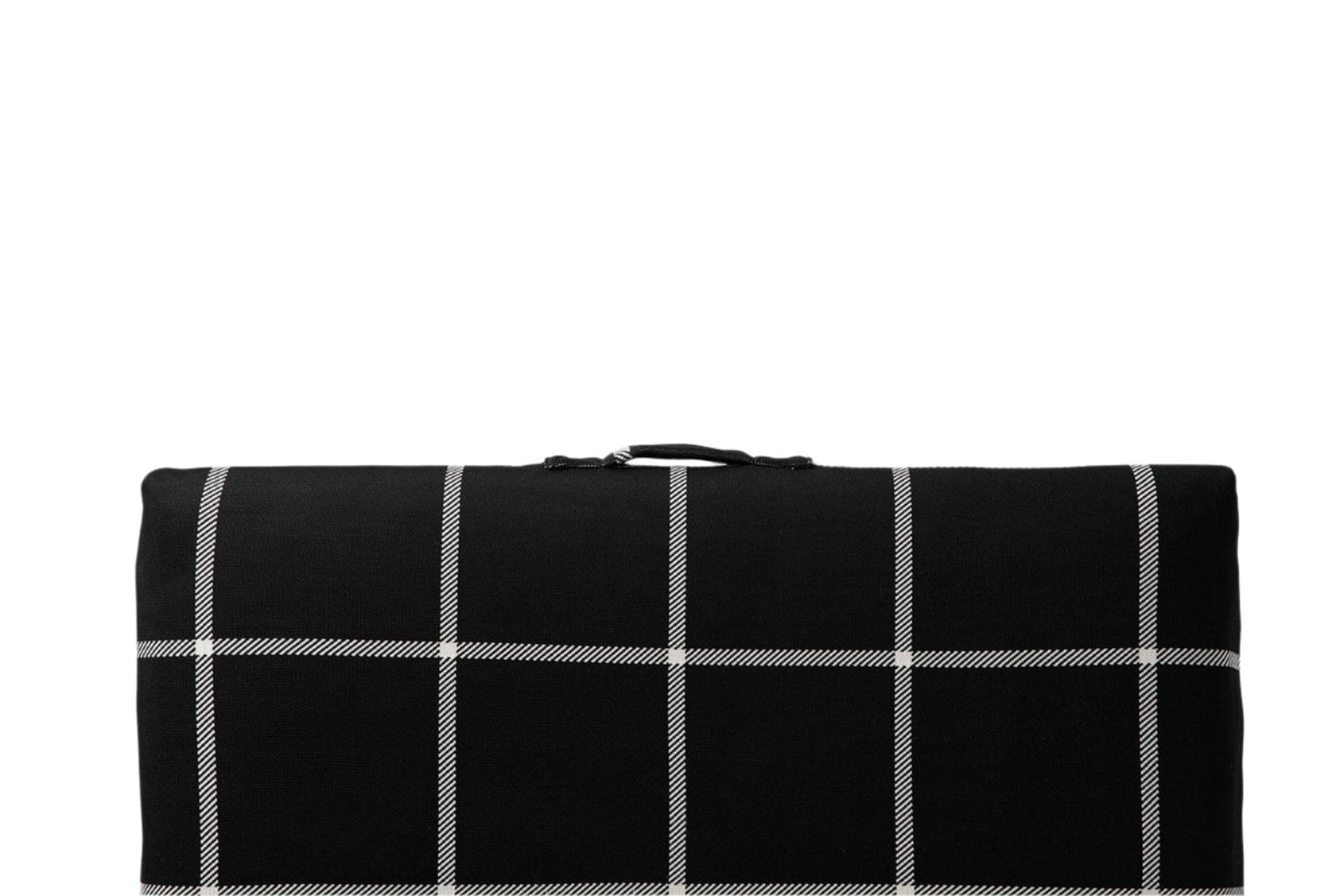 Black Plaid Orthopedic Dog Bed Handle
