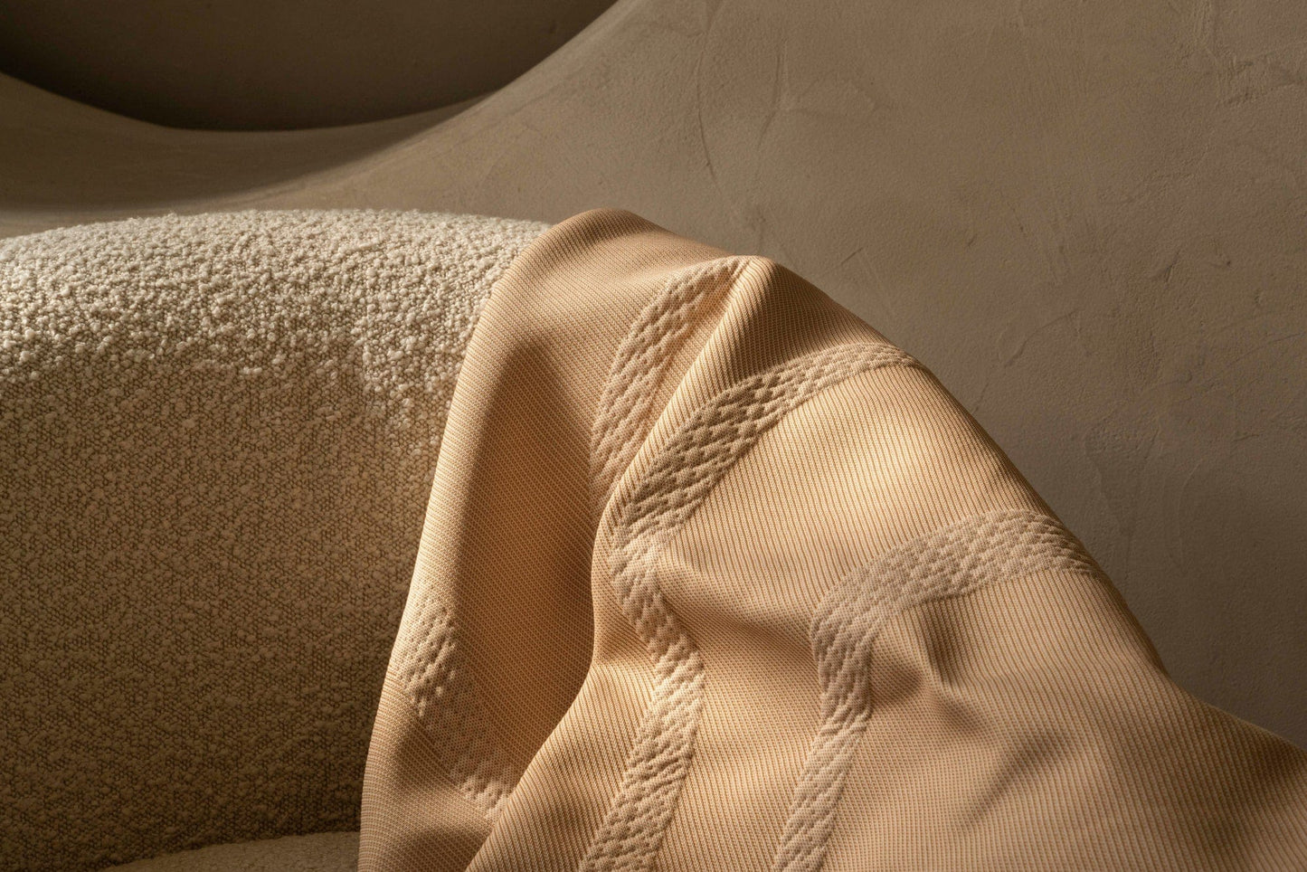 Brigette Romanek Luxury Pet Throw Blanket in Taupe On Chair