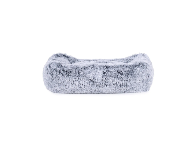 Teddy Bear Faux Fur Kuddler Dog Bed in Gray