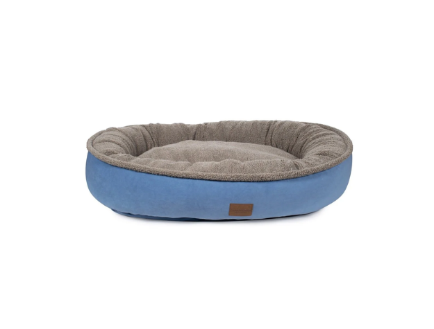 Microfiber Comfy Cup Dog Bed Blue Large