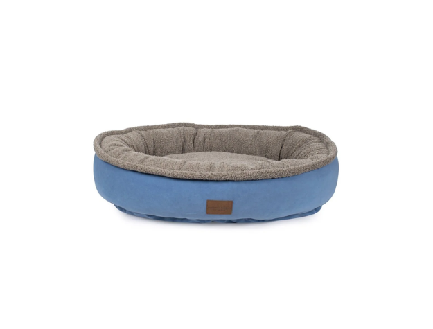 Microfiber Comfy Cup Dog Bed Blue Medium