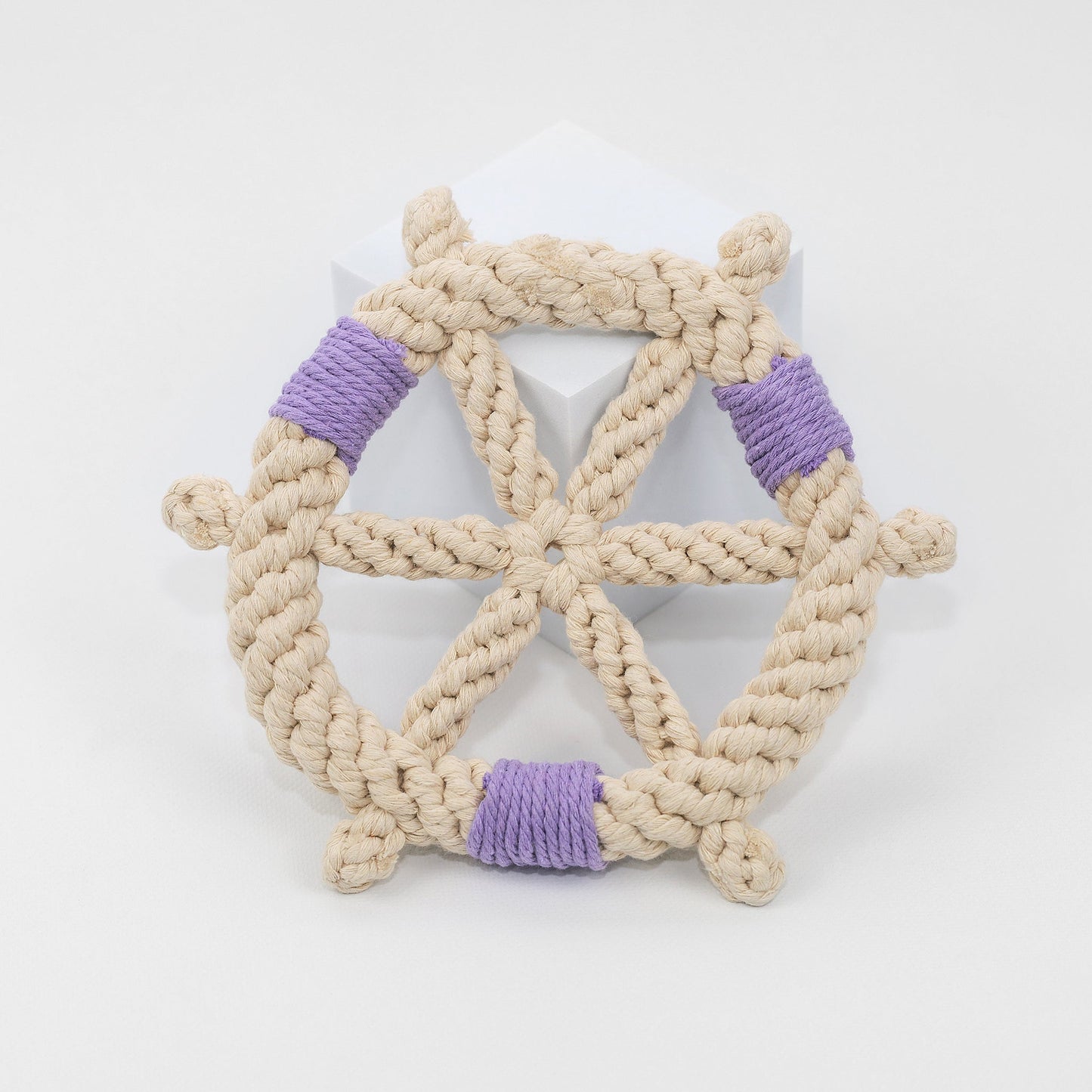 Nautical Rope Ship Wheel Dog Toy Purple