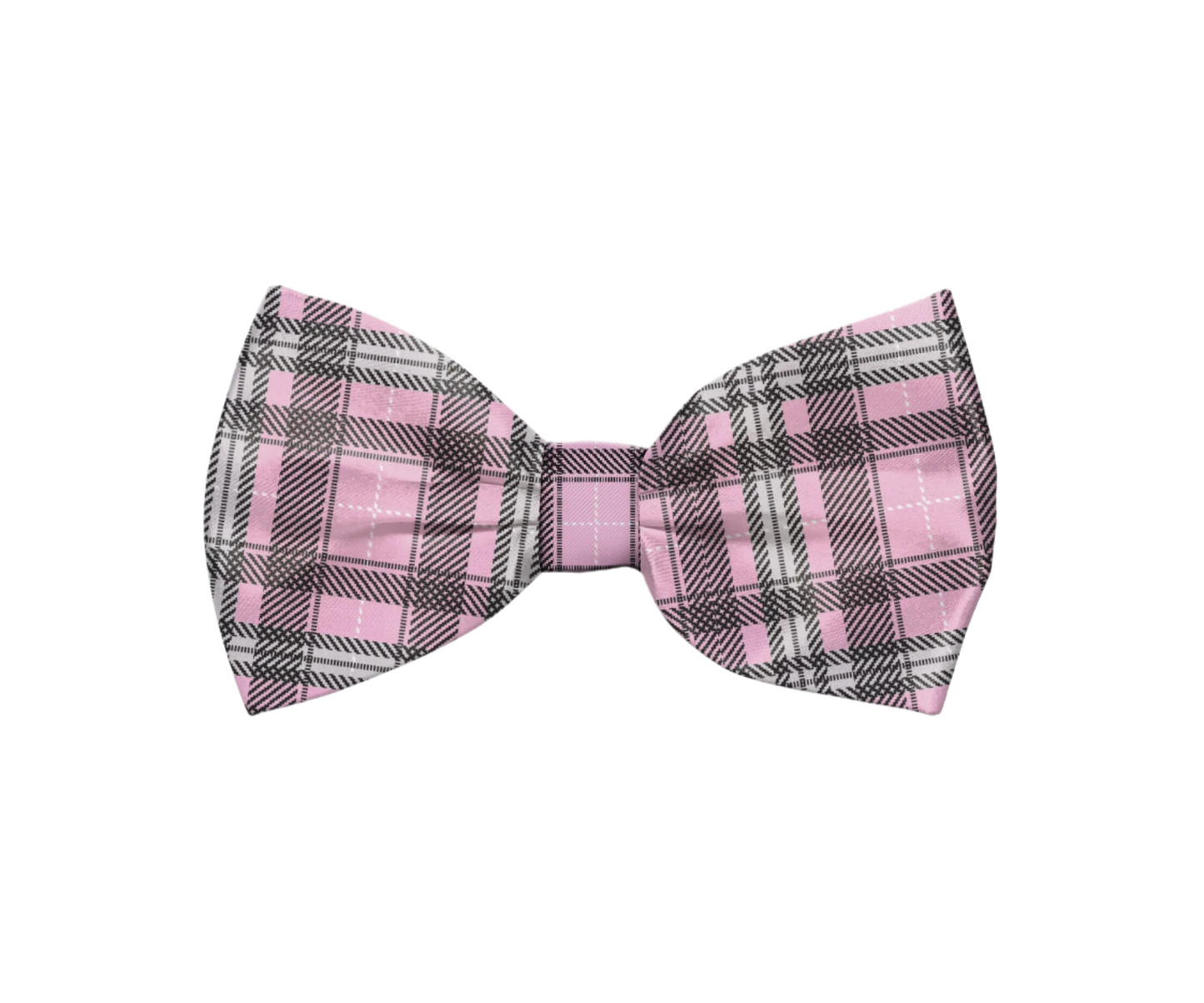 Plaid Pink Dog Bow Tie