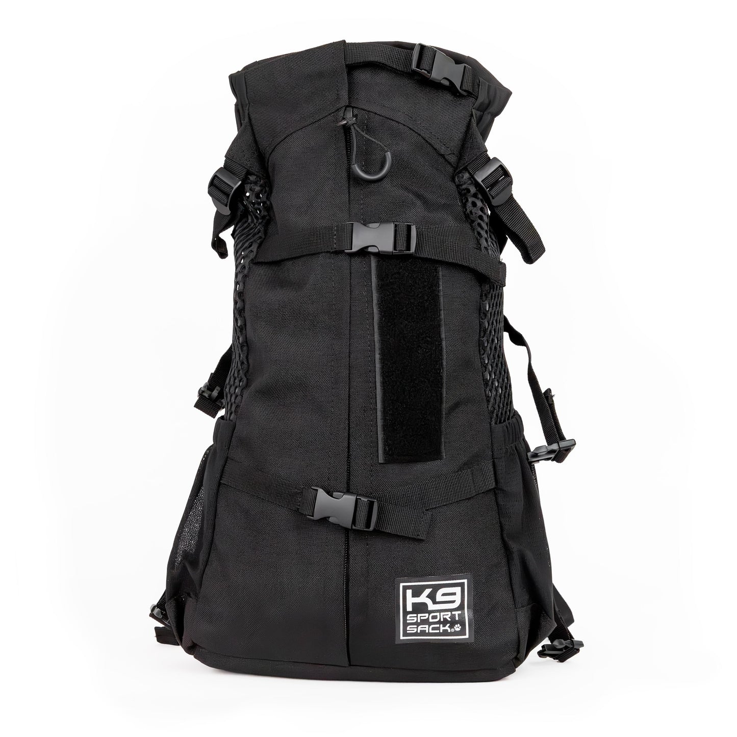 Black backpack with KSport logo on a white background