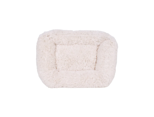 Teddy Bear Faux Fur Kuddler Dog Bed in White Top
