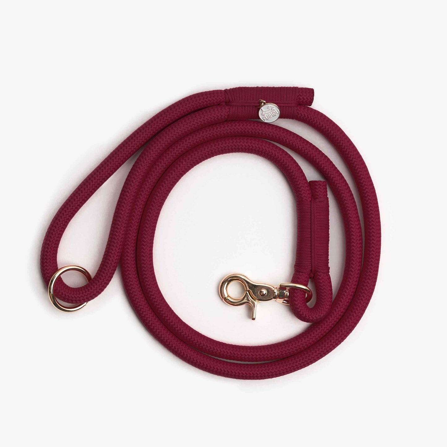 Deep Red Braided Rope Leash