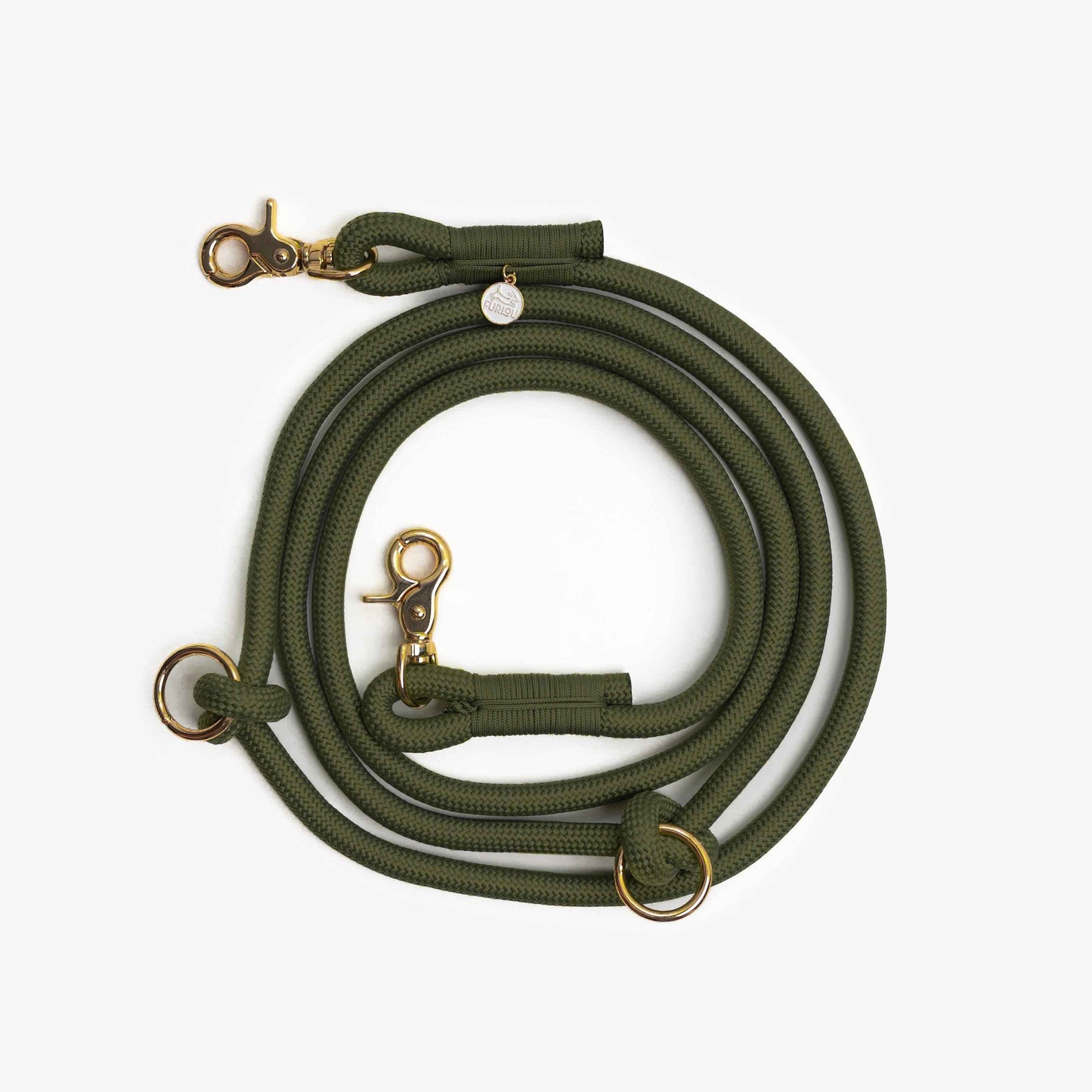 Moss Green Hands Free Braided Leash