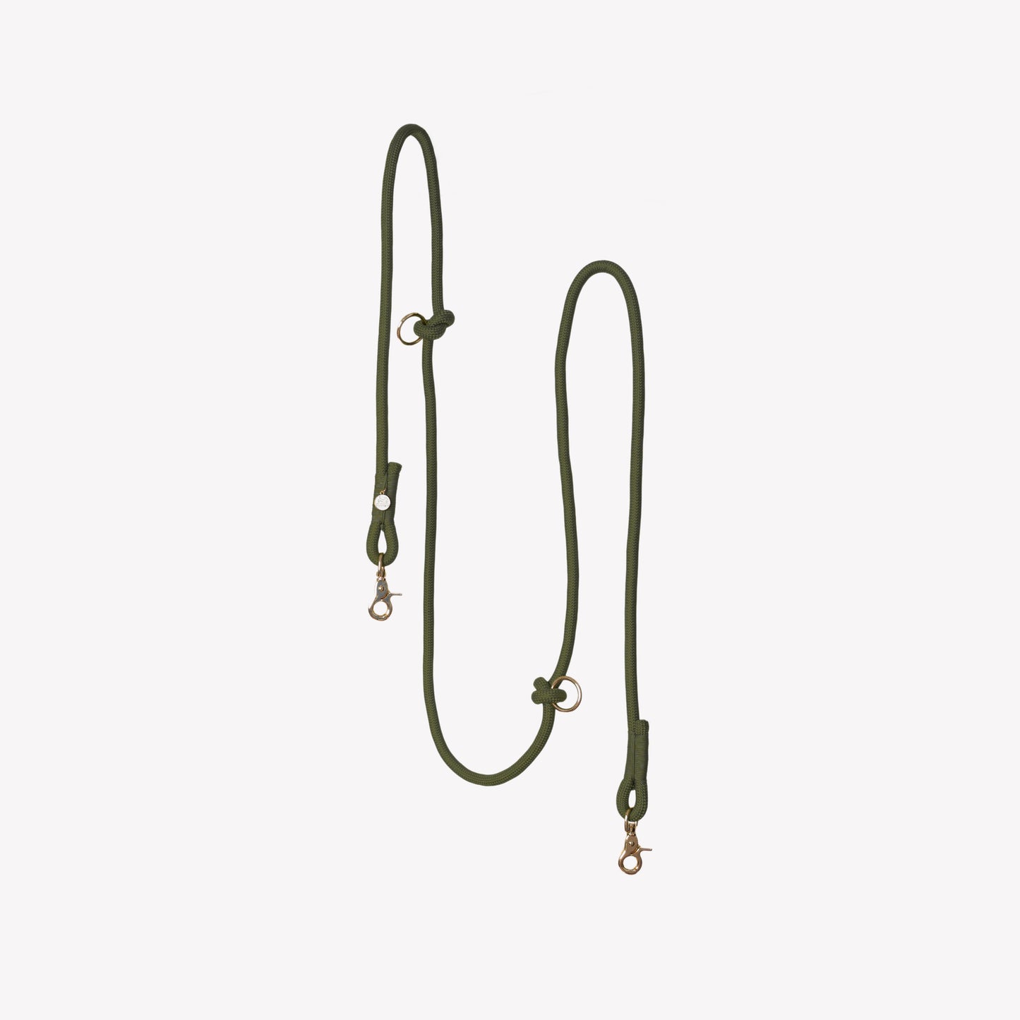 Green dog leash on a light gray background