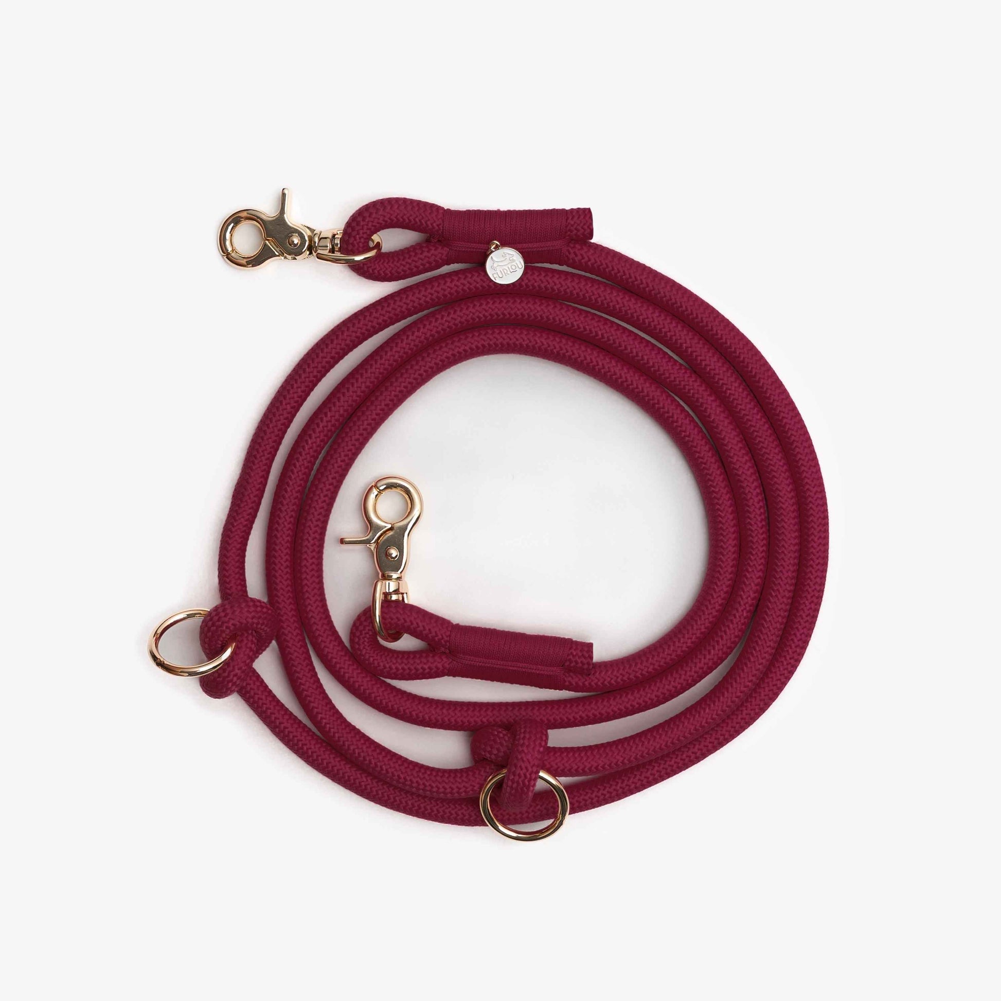 Dark Red Hands Free Braided Leash
