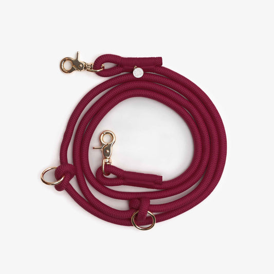 Dark Red Hands Free Braided Leash