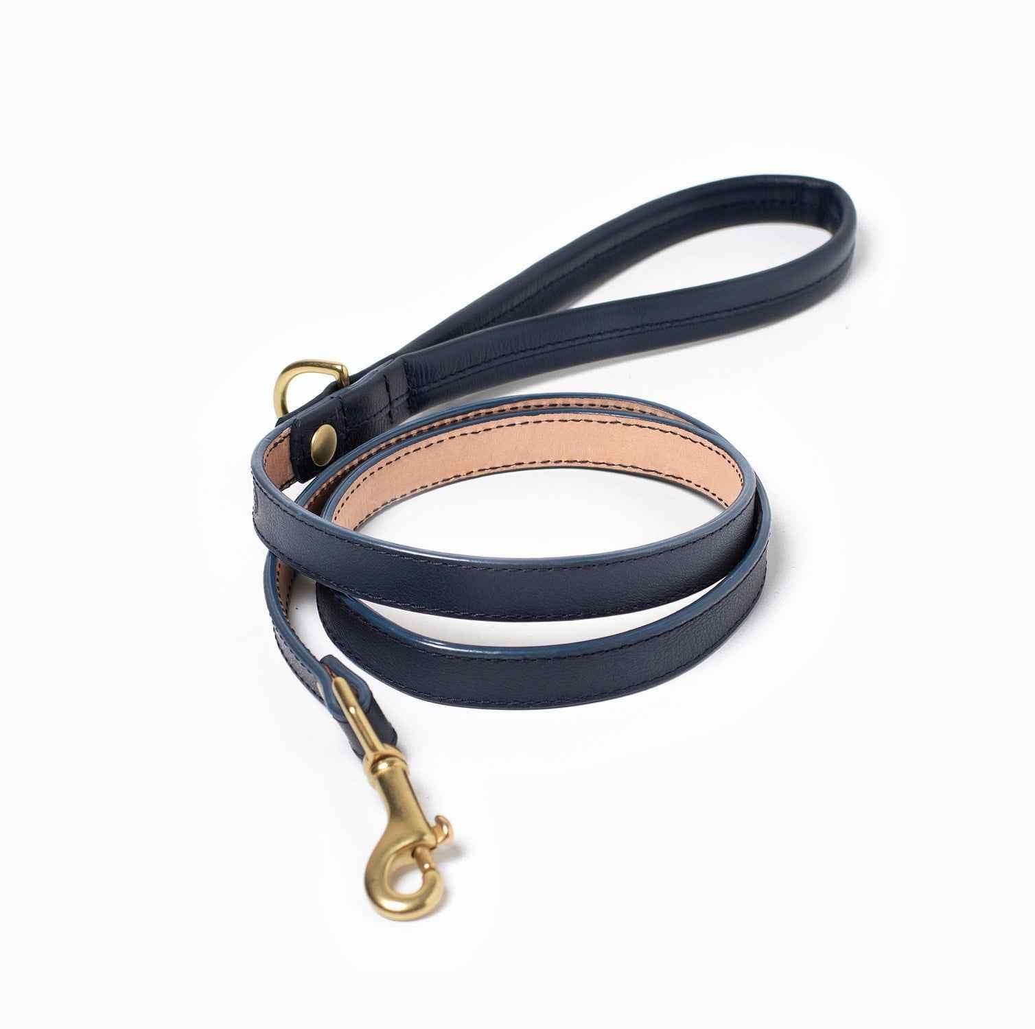 Midnight Leash Navy Blue Leather