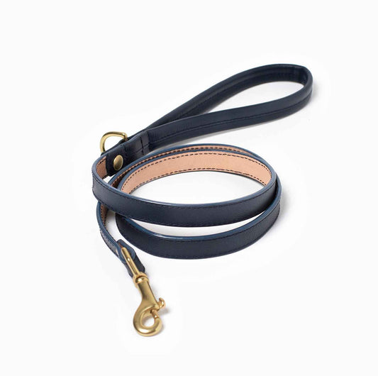 Midnight Leash Navy Blue Leather