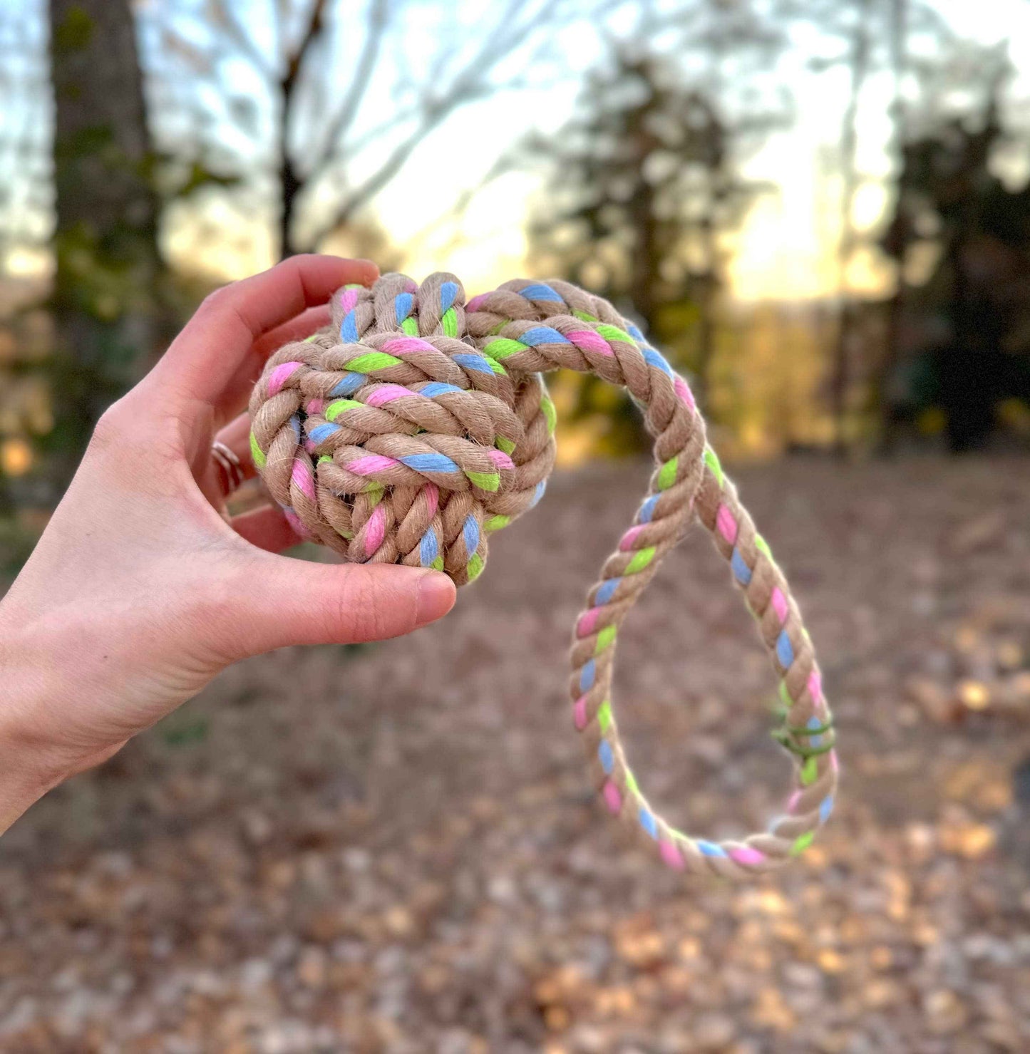 Rainbow Joy Tugger | Nature Hemp | Eco-Friendly | Handcraft