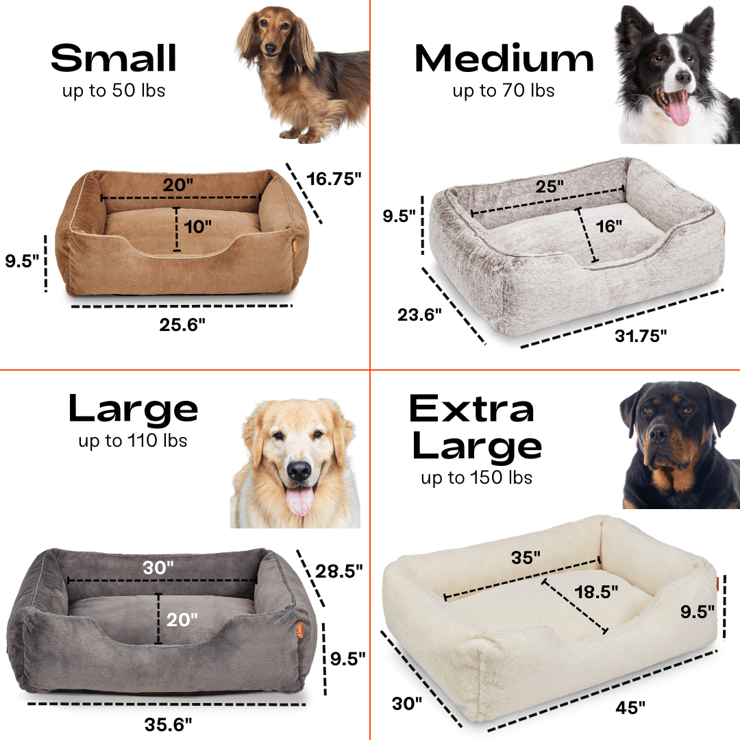 The Sammy Dog Bed size guide