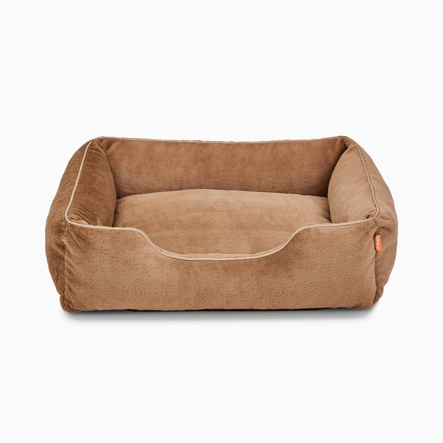 Brown pet bed on a white background