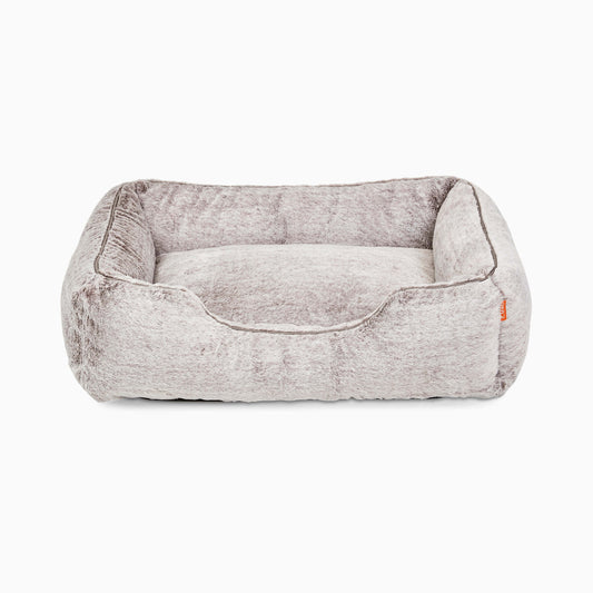 Gray pet bed on a white background