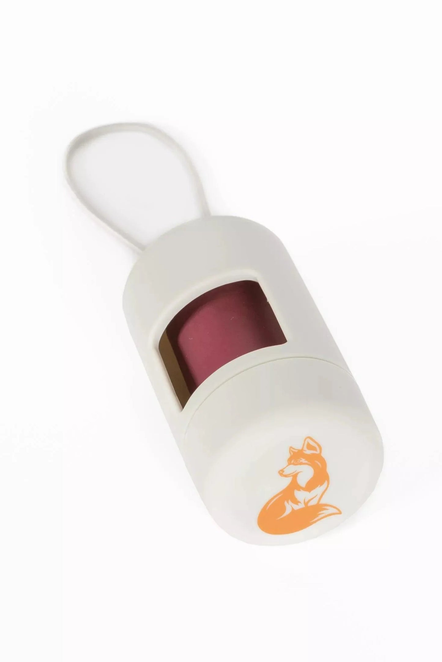 White and red object with a logo on a white background