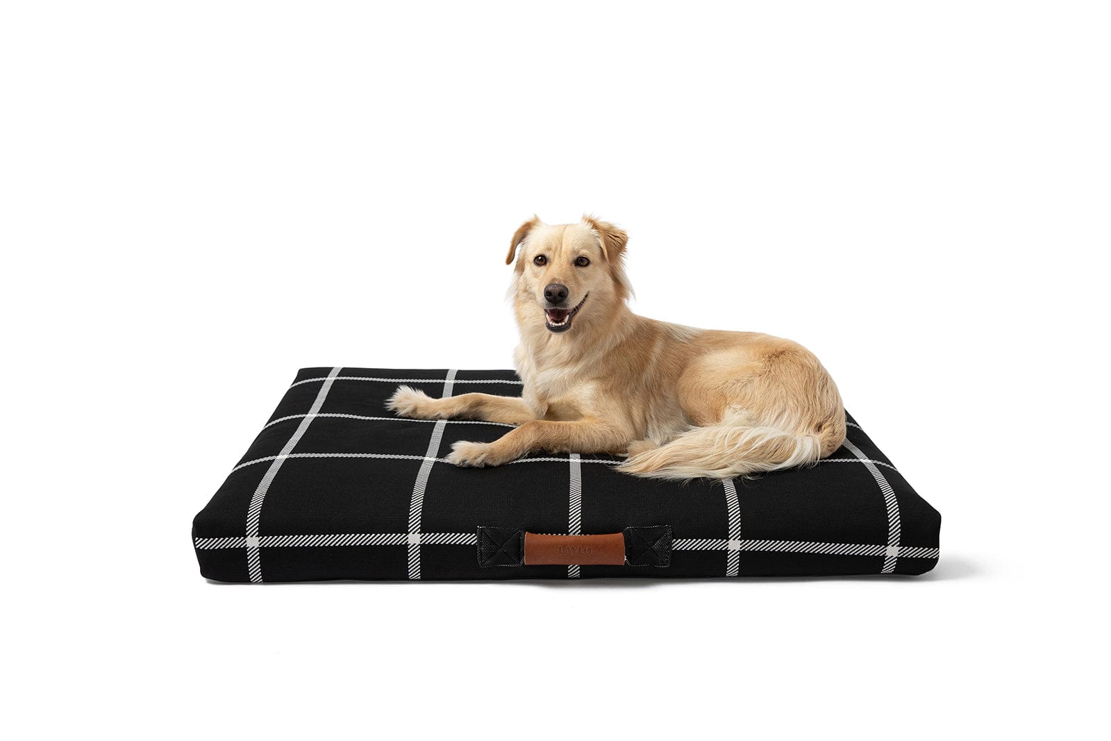 Black Plaid Orthopedic Dog Bed Dog