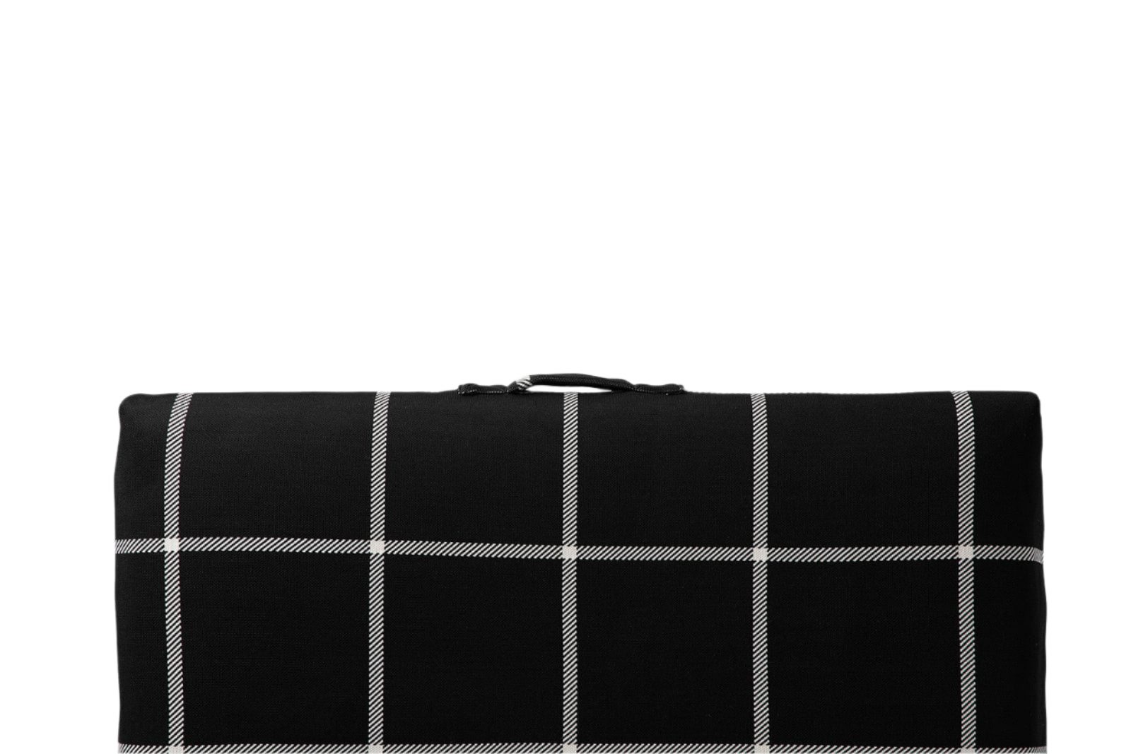 Black Plaid Orthopedic Dog Bed Handle