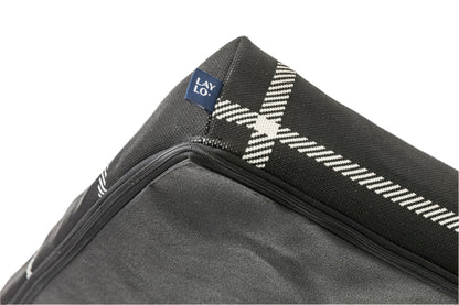 Black Plaid Orthopedic Dog Bed Up Close