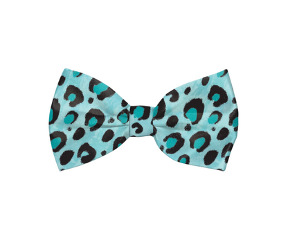 Blue Cheetah Print Dog Bow Tie