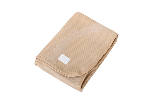 Brigette Romanek Luxury Pet Throw Blanket in Taupe Folded
