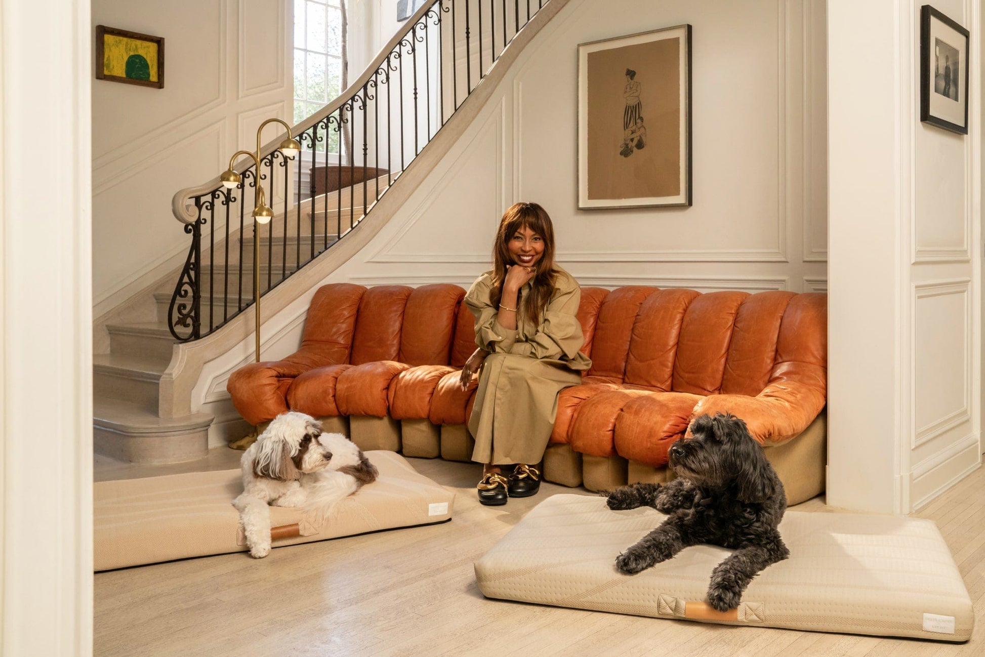 Brigette Romanek Taupe Orthopedic Dog Bed Dogs & Designer
