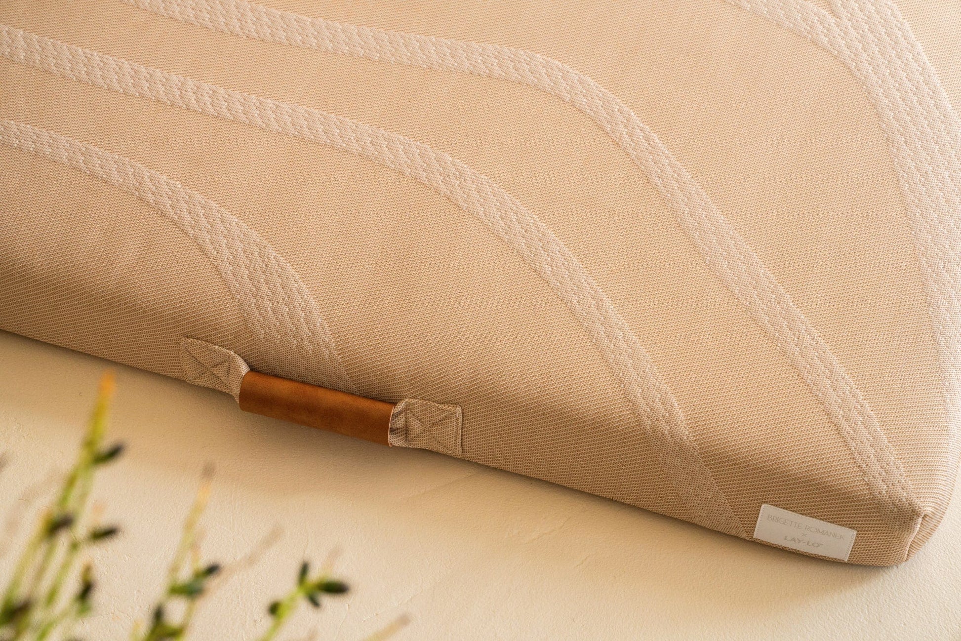 Brigette Romanek Taupe Orthopedic Dog Bed Up Close