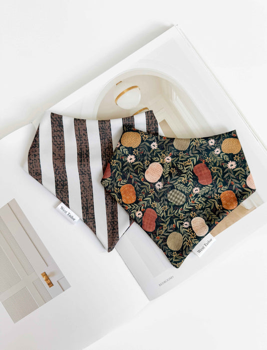Reversible bandanas on white background