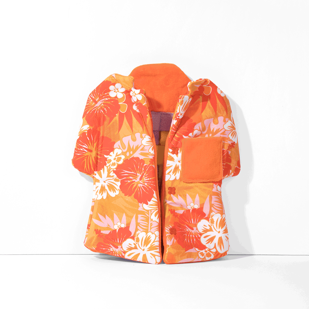 Aloha orange shirt nose work toy