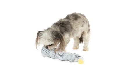 Liberty Nose Work Dog Toy with dog on white background