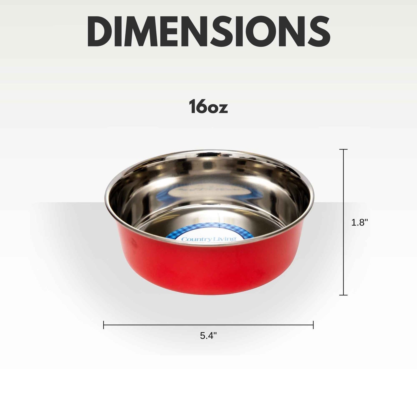 Country Living Set of 2 Heavy Gauge Stainless Steel Dog Bowls - Perfect for Food & Water