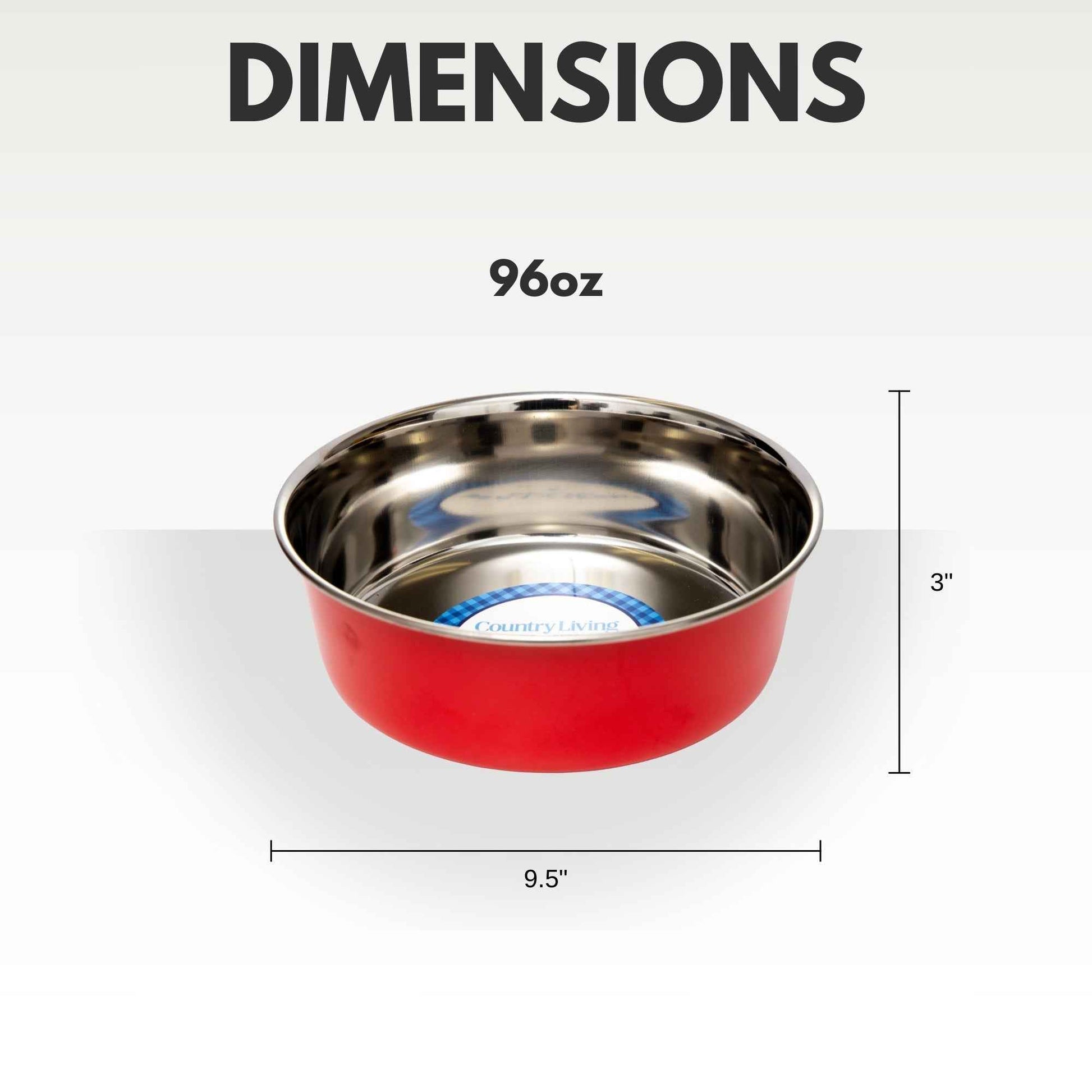 Country Living Set of 2 Heavy Gauge Stainless Steel Dog Bowls - Perfect for Food & Water