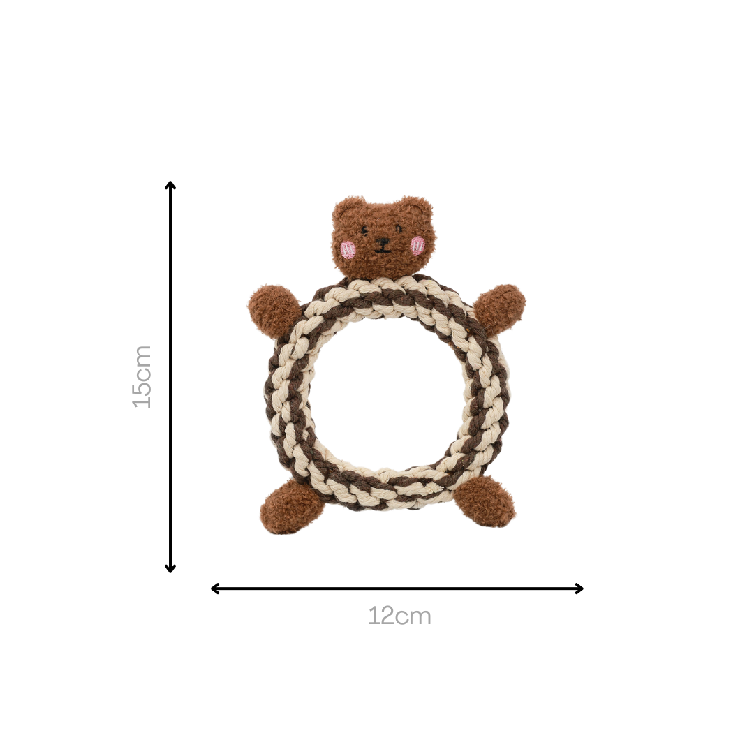Daisy & Jasper Squeaky Plush Rope Toys Size