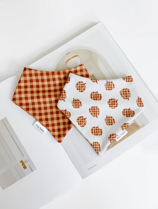 Reversible dog bandana on white background