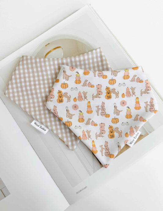 Reversible dog bandana on white background
