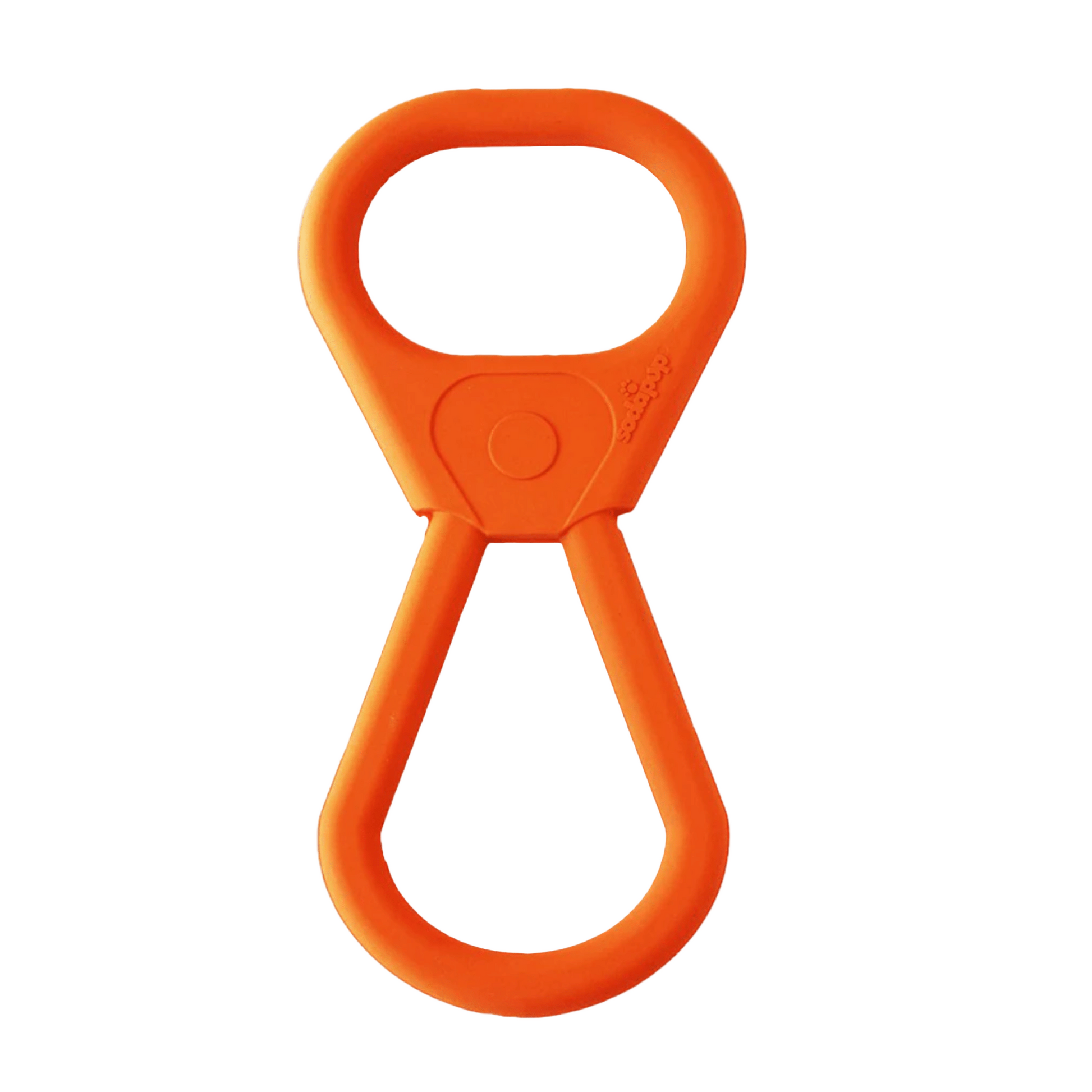 Orange plastic clip on a beige background