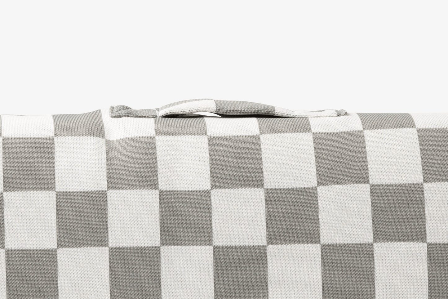 Gray Checker Orthopedic Dog Bed Handle