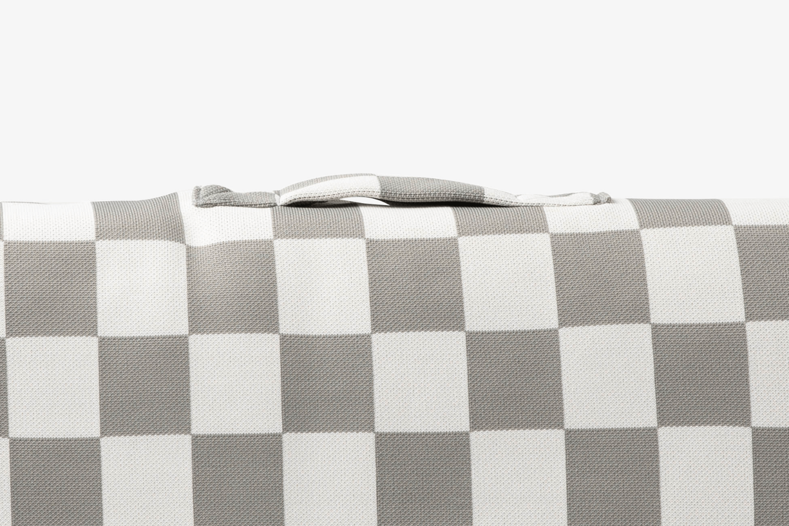 Gray Checker Orthopedic Dog Bed Handle