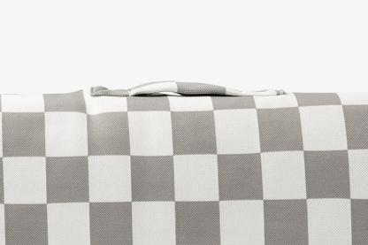 Gray Checker Orthopedic Dog Bed Handle