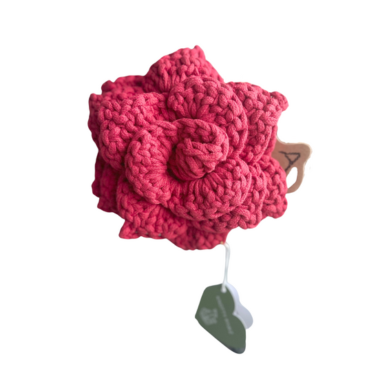 Handmade Crimson Blossom Sniff Flower Dog Toy