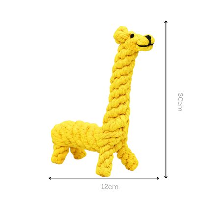 Joy the Giraffe Rope Dog Toy Size