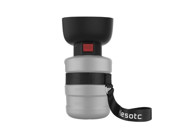LESOTC Foldable Dog Water Bottle 3rd Gen Gray