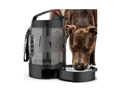 Large Dog Travel Water Bowl Dispenser Black