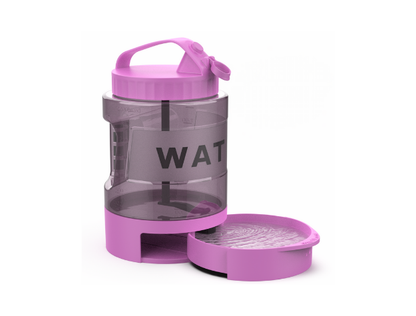 Large Dog Travel Water Bowl Dispenser Pink