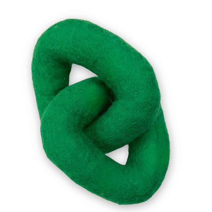 Loop Felt Dog Toy in green on white background