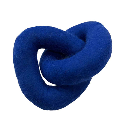 Loop Felt Dog Toy in royal blue on white background